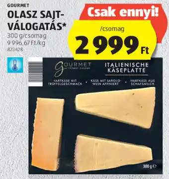 ALDI Gourmet olasz sajt-válogatás 300 g ajánlat