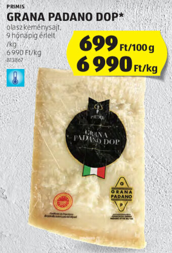 ALDI Primis grana padano dop 1 kg ajánlat