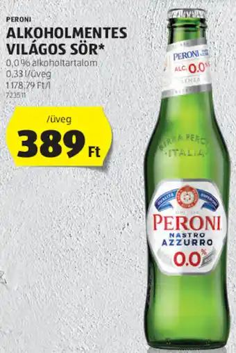 ALDI Peroni alkoholmentes világos sör 0,33 l ajánlat