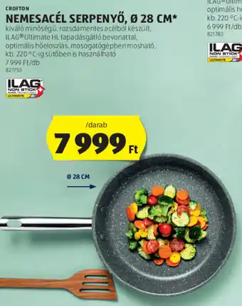 ALDI Crofton Nemesacél serpenyő 28 cm 1 db ajánlat