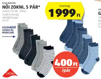 ALDI Blue Motion női zokni 5 pár ajánlat