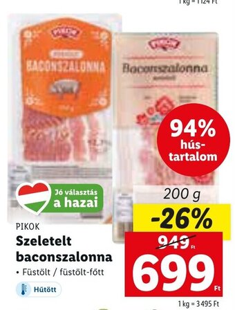 Lidl Pikok szeletelt baconszalonna 200 g ajánlat