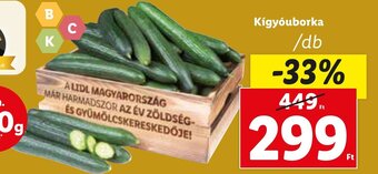 Lidl Kígyóuborka 1 db ajánlat