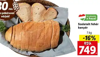 Lidl Szeletelt fehér kenyér 1 kg ajánlat