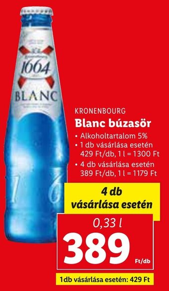 Lidl Kronenbourg blanc búzasör 0,33 l ajánlat