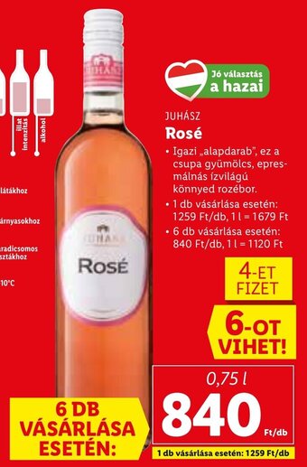 Lidl Juhász rosé 0,75 l ajánlat