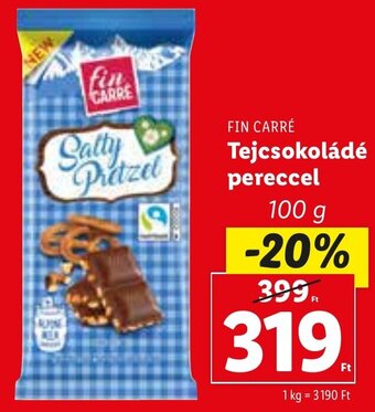 Lidl Fin Carré tejcsokoládé pereccel 100 g ajánlat