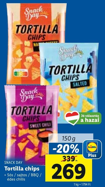 Lidl Snack Day tortilla chips 150 g ajánlat