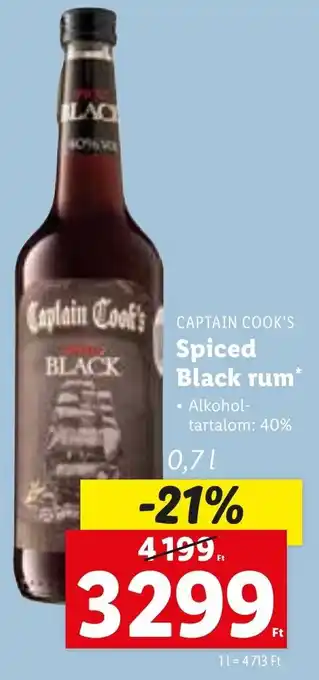 Lidl Captain Cook's spiced black rum 0,7 l ajánlat
