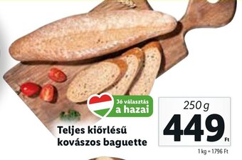 Lidl Teljes kiőrlésű kovászos baguette 250 g ajánlat