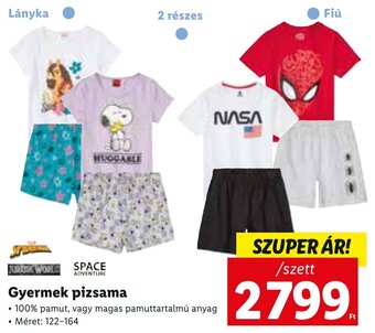 Lidl Gyermek pizsama 1 szett ajánlat