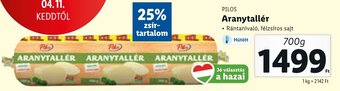 Lidl Pilos aranytallér 700 g ajánlat