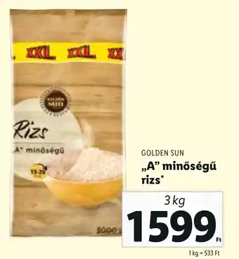 Lidl Golden Sun a minőségű rizs 3 kg ajánlat