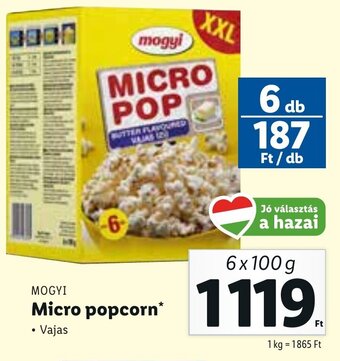 Lidl Mogyi micro popcorn 6 x 100 g ajánlat