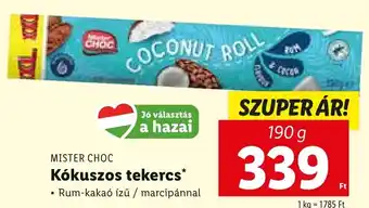 Lidl Mister Choc kókuszos tekercs 190 g ajánlat