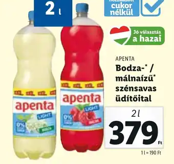 Lidl Apenta bodza- málnaízű szénsavas üdítőital 2 l ajánlat