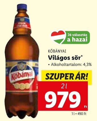 Lidl Kőbányai világos sör 2 l ajánlat