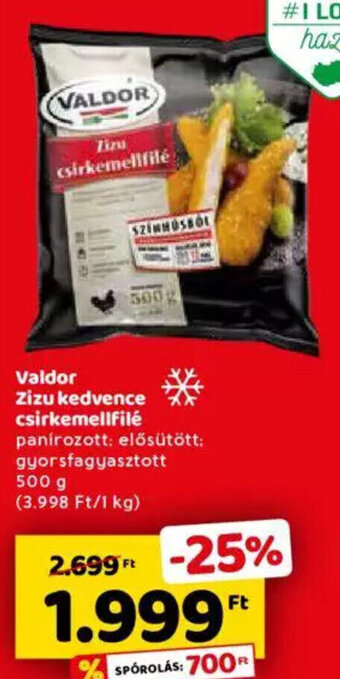 Spar Valdor zizu kedvence csirkemellfilé 500 g ajánlat