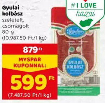 Spar Gyulai kolbász 80 g ajánlat