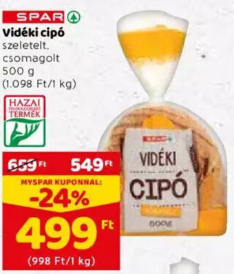 Spar Spar vidéki cipó 500 g ajánlat
