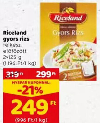 Spar Riceland gyors rizs 2 x 125 g ajánlat