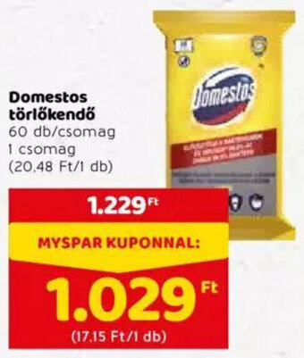Spar Domestos törlőkendő 60 db ajánlat