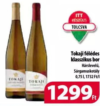 Coop Tokaji félédes klasszikus bor 0,75 l ajánlat