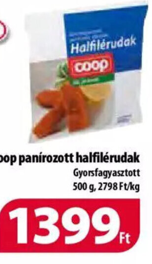 Coop Coop panírozott halfilérudak 500 g ajánlat