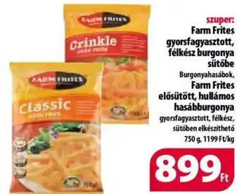 Farm Frites gyorsfagyasztott, félkész burgonya sütőbe, Farm Frites elősütött, hullámos hasábburgonya 750 g