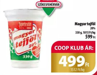 Coop Magyar tejföl 330 g ajánlat
