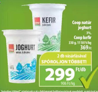 Coop Coop natúr joghurt / Coop kefir 330 g ajánlat