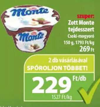 Coop Zott monte tejdesszert 150 g ajánlat