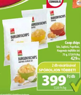 Coop Coop chips 75 g ajánlat