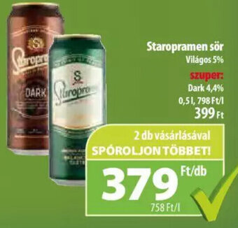 Coop Staropramen sör 0,5 l ajánlat