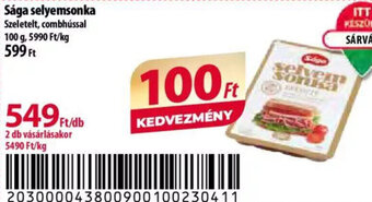 Coop Sága selyemsonka 100 g ajánlat