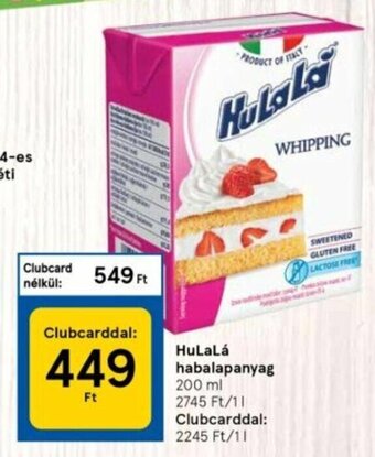 Tesco Hulalá habalapanyag 200 ml ajánlat