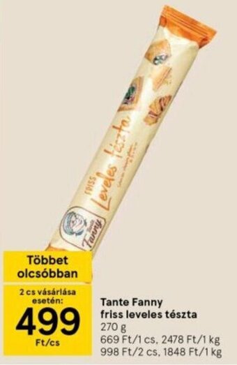 Tesco Tante Fanny friss leveles tészta 270 g ajánlat