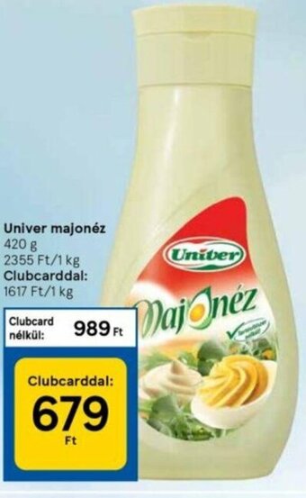 Tesco Univer majonéz 420 g ajánlat