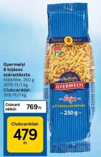 Gyermelyi 8 tojásos száraztészta 250 g