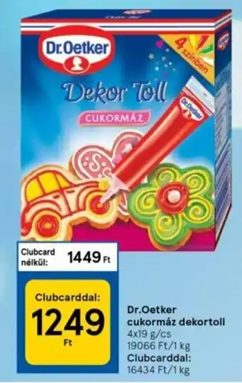 Tesco Dr.Oetker cukormáz dekortoll 4 x 19 g ajánlat