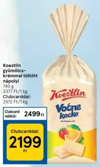 Tesco Koestlin gyümölcs-krémmel töltött nápolyi 740 g ajánlat