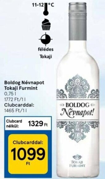 Boldog névnapot tokaji furmint 0,75 l