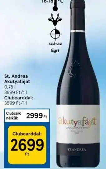 St.Andrea akutyafáját 0,75 l