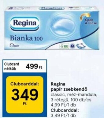 Tesco Regina papír zsebkendő 100 db ajánlat