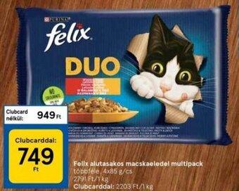Tesco Felix alutasakos macskaeledel multipack 4 x 85 g ajánlat