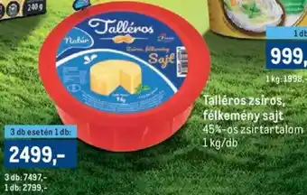 Talléros zsíros félkemény sajt 1 kg