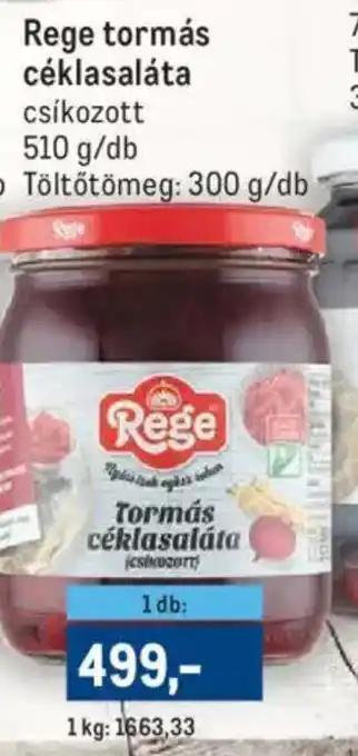 Metro Rege tormás céklasaláta 510 g ajánlat
