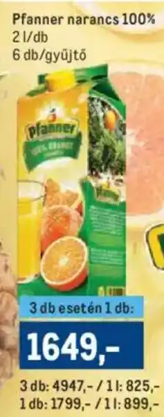 Pfanner narancs 100% 2 l