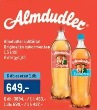 Metro Almdudler üdítőital original és cukormentes 1,5 l ajánlat