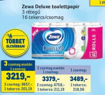 Metro Zewa deluxe toalettpapír 16 tekercs ajánlat